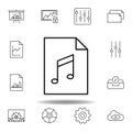 audio document file paper outline icon. Detailed set of unigrid multimedia illustrations icons. Can be used for web, logo, mobile Royalty Free Stock Photo