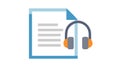 Audio Document Icon: Transcripts & Listening Materials, vector design Generative AI Royalty Free Stock Photo