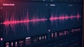 Audio editing interface showing vocal and instrumental separation, AI icons