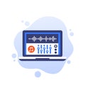 audio editing and sound production vector icon