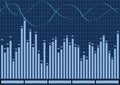 Audio Equalizer in blue color Royalty Free Stock Photo