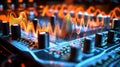 Audio Equalizer with Operational Amplifier Waveforms and Controls Royalty Free Stock Photo