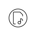 Audio file icon Thin vector set