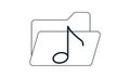 Isolated file folder icon with a music note.