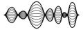 Audio frequency digital wave. Sound signal form