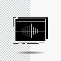 Audio, frequency, hertz, sequence, wave Glyph Icon on Transparent Background. Black Icon