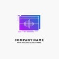 Audio, frequency, hertz, sequence, wave Purple Business Logo Template. Place for Tagline