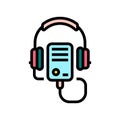 audio guid player color icon vector illustration Royalty Free Stock Photo