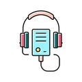 audio guid player color icon vector illustration Royalty Free Stock Photo