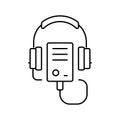 audio guid player line icon vector illustration Royalty Free Stock Photo