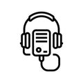 Audio guid player line icon vector illustration Royalty Free Stock Photo