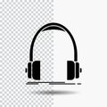 Audio, headphone, headphones, monitor, studio Glyph Icon on Transparent Background. Black Icon