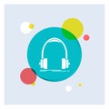 Audio, headphone, headphones, monitor, studio White Glyph Icon colorful Circle Background Royalty Free Stock Photo