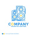 Audio, hifi, monitor, speaker, studio Blue Yellow Business Logo Royalty Free Stock Photo