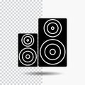 Audio, hifi, monitor, speaker, studio Glyph Icon on Transparent Background. Black Icon