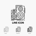 Audio, hifi, monitor, speaker, studio Icon in Thin, Regular and Bold Line Style. Vector illustration