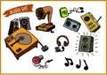 Audio icon set - from 1800s to modern day