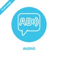 audio icon vector from accessibility collection. Thin line audio outline icon vector  illustration. Linear symbol for use on web Royalty Free Stock Photo