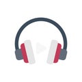 Audio vector flat color icon Royalty Free Stock Photo