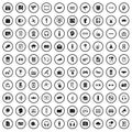 100 audio icons set, simple style Royalty Free Stock Photo