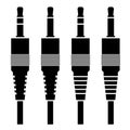 Audio jack connector black symbols Royalty Free Stock Photo