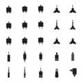 Audio jack connector vector icon set Royalty Free Stock Photo