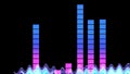 Audio levels wave chart and graph illustration