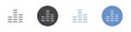 Audio lines icon Flat set in black and white color Royalty Free Stock Photo