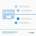 Audio, mastering, module, rackmount, sound Infographics Template for Website and Presentation. Line Blue icon infographic style