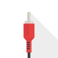 Audio mini jack cable vector isolated. Electric connector Royalty Free Stock Photo