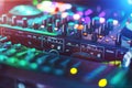 Audio Mixer console in a night club Royalty Free Stock Photo