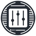 Audio mixer equalizer slider controls icon symbol Royalty Free Stock Photo