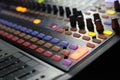 Audio mixer knobs during live TV telecast