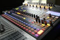 Audio mixer knobs during live TV telecast