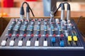 Audio mixer in a sound studio Royalty Free Stock Photo