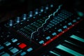 Audio Mixing Board on a Keyboard  with Volume Sliders Royalty Free Stock Photo