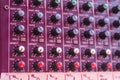 Audio mixing console closeup Royalty Free Stock Photo