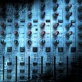 Audio mixing console closeup Royalty Free Stock Photo