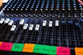 Audio mixing console dj mixer sound Royalty Free Stock Photo