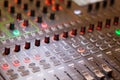 Audio mixing console in studio Royalty Free Stock Photo