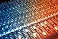 An Audio mixing table in soft light Royalty Free Stock Photo
