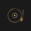 Audio, music gold icon. Vector illustration of golden particle background Royalty Free Stock Photo