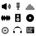 Audio, music and sound icons