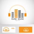 Audio music volume sound headphones logo