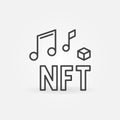 Audio NFT vector concept line icon or Non-Fungible Music Token symbol