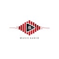 Audio Play B Letter Logo. Music Wave Logo Royalty Free Stock Photo
