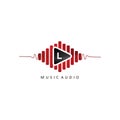 Audio Play L Letter Logo. Music Wave Logo Royalty Free Stock Photo
