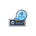 audio player display with sound graohic Royalty Free Stock Photo