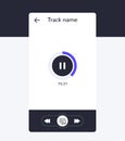 Audio player interface, mobile app design Royalty Free Stock Photo