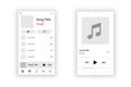 Audio player interface. Music player app interface. Social media screen template mobile audio player. Ui interface. Profile, Album